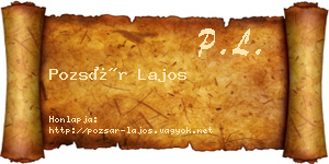 Pozsár Lajos névjegykártya